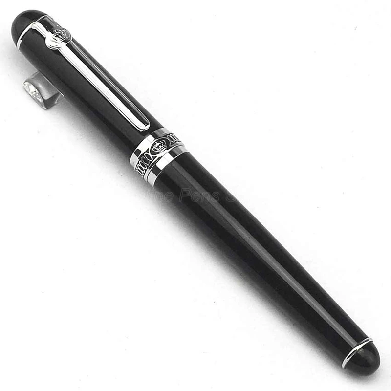 Duke D2 Vintage Fountain Pen Black Barrel & Silver Clip Advanced Writing Gift Pen For Office & School & Home Supplies GF008