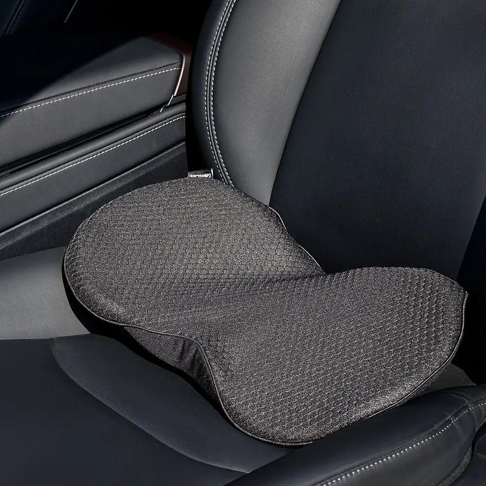 2 In 1 Multifunctional Car Seat Cushion Universal Memory Lumbar Pillow Support Driver Breathable Pad Seat Seat Raising Spon