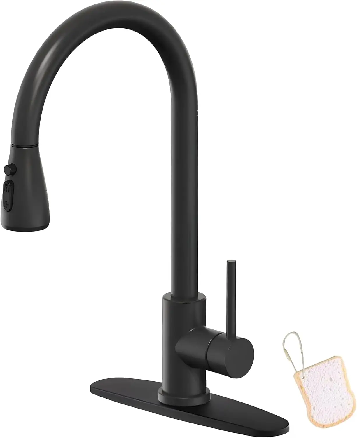 

Kitchen Faucets with Faucet Mat, Sink Faucet with Pull Out Sprayer, 3 Spray Modes High Arc, Stainless Steel Tap for RV/Outdoor/B