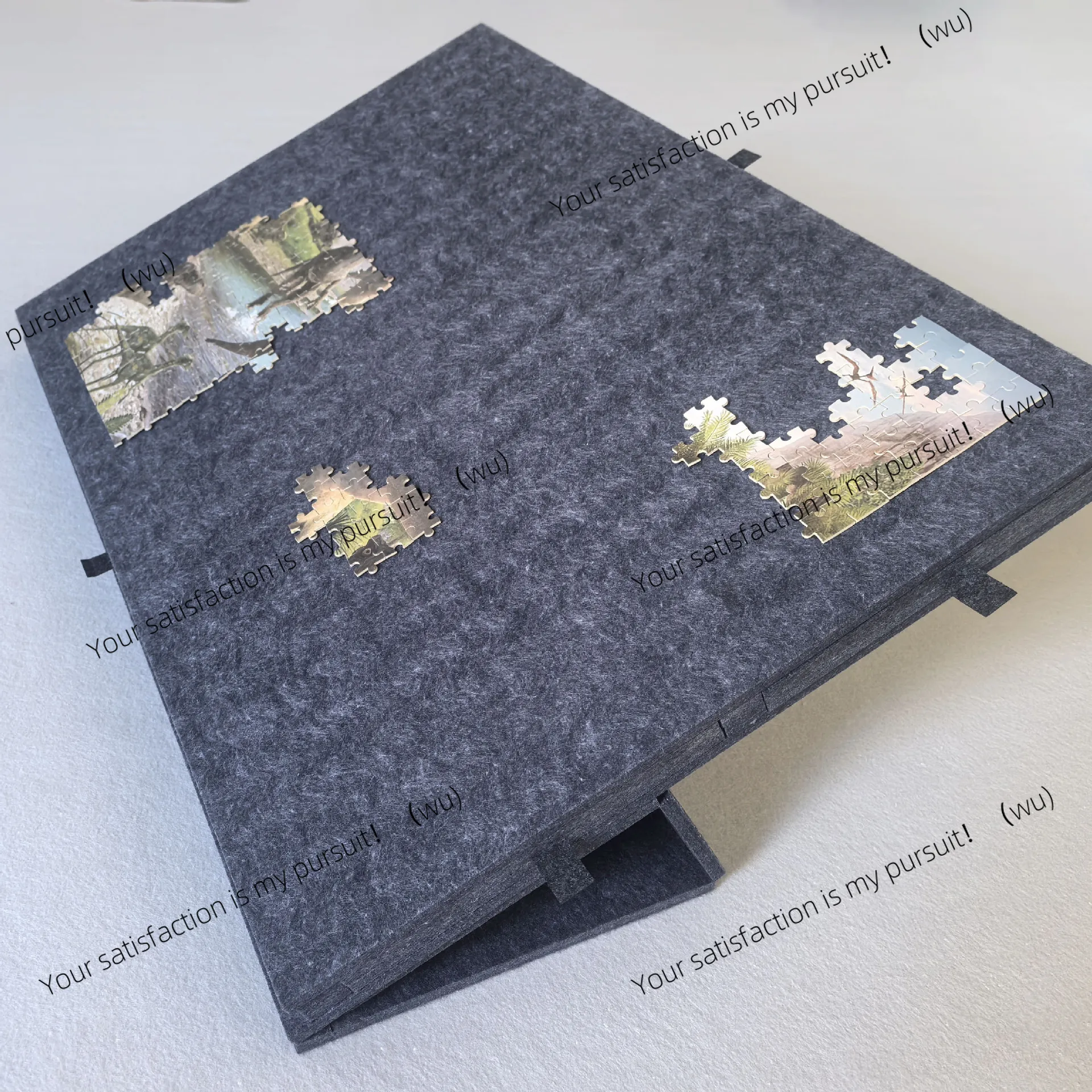 Puzzle Table with Stand Cover 6 Drawers Portable Puzzle Table Puzzle Felt Board (1000 pieces 52 * 77cm)