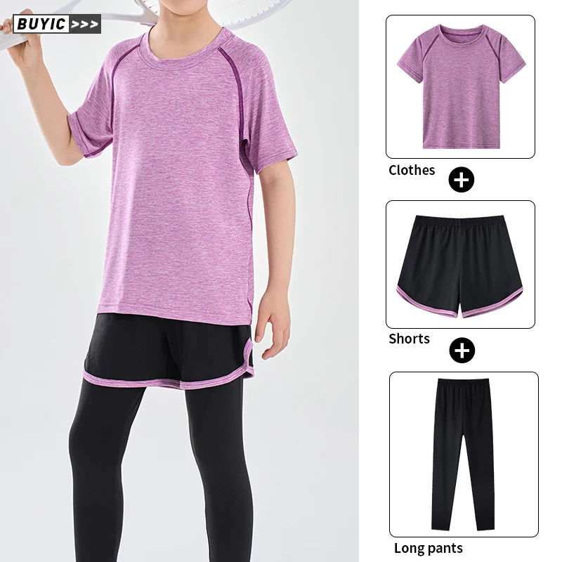 3-Piece Big Girl Sports Casual Short Sleeved Trousers Shorts Set Sweet Comfortable T-Shirt Student 8-13 Years Old Sisters Outfit