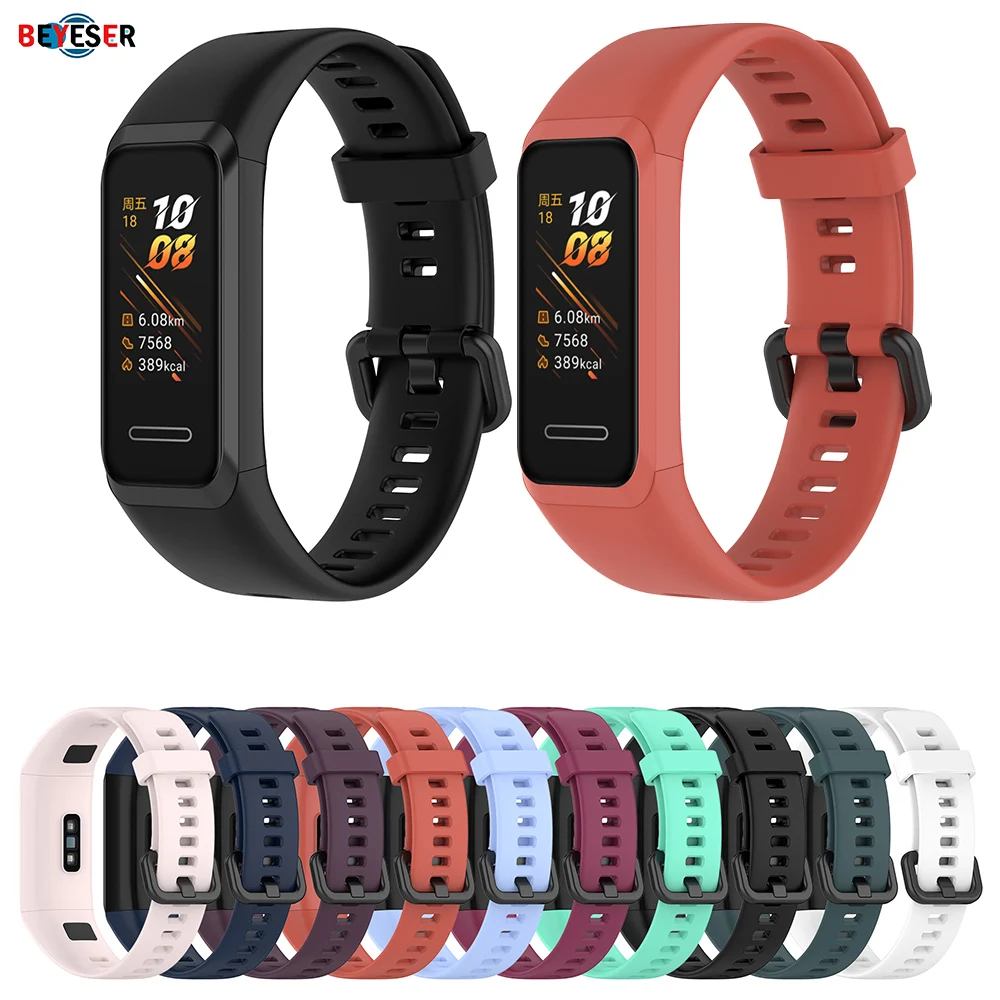 Correa de silicona para reloj Huawei Band 4, pulsera deportiva ajustable, correa de repuesto de liberación rápida