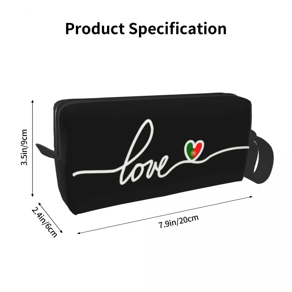 Portugal Love Flag Toiletry Bag Women Portuguese Heart Makeup Cosmetic Organizer Lady Beauty Storage Bags Dopp Kit Case Box