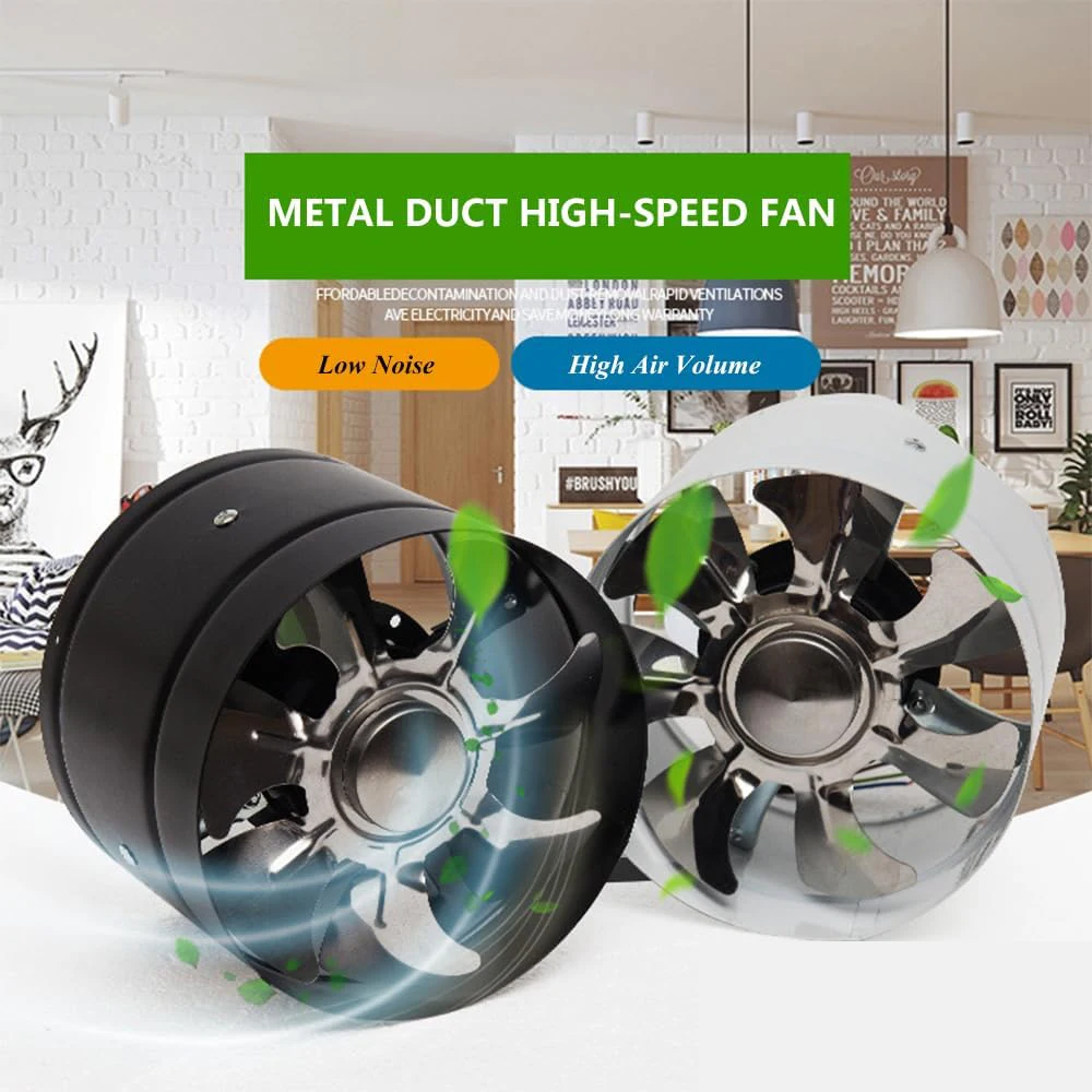 220V/110V Exhaust Fan, Suitable for 4-Inch HVAC Ventilation Fans in Bathrooms, Kitchens, Workshops, and Basements, Black image 3