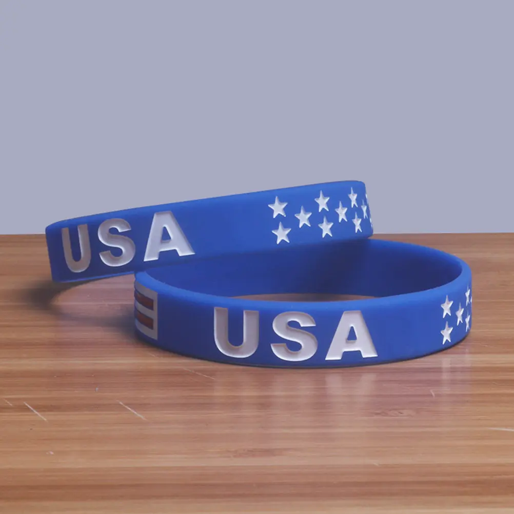 USA Flag Silicone Wristband for 4th of July, Independence Day, Memorial Day – Patriotic Sports Fan Gift