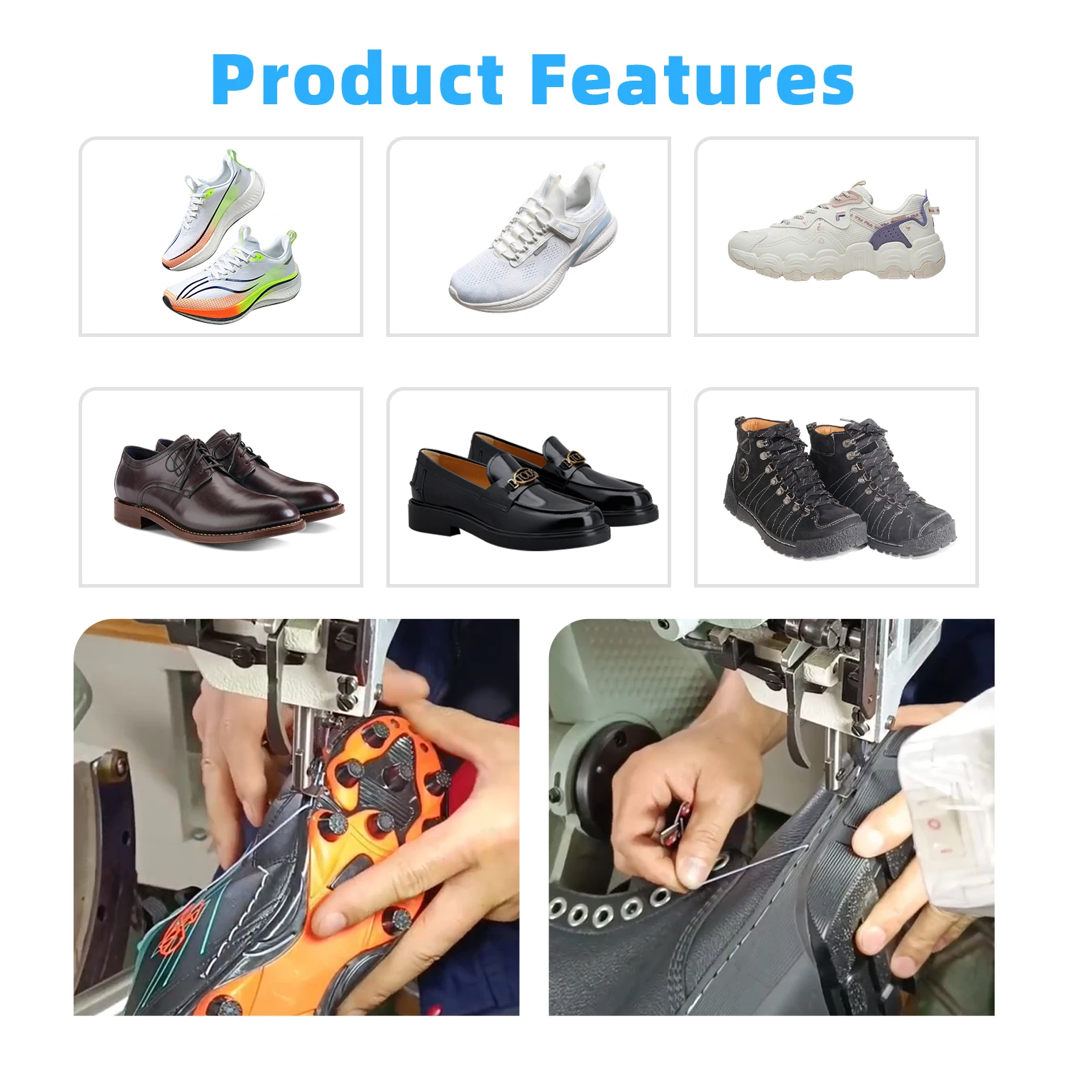 Footwear Side Sole Outsole Shoe Upper Border Stitching Sewing Machine  Pedestal Type Interlining Equipment