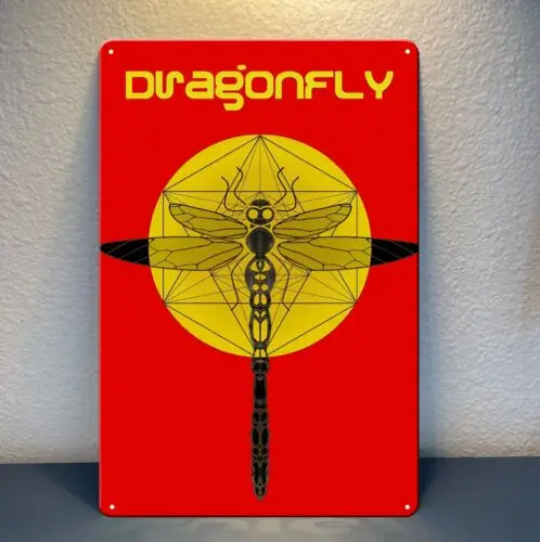 Dragonfly Psychedelic Goa Trance Music Metal Poster - Sign 20x30cm  -aluminum