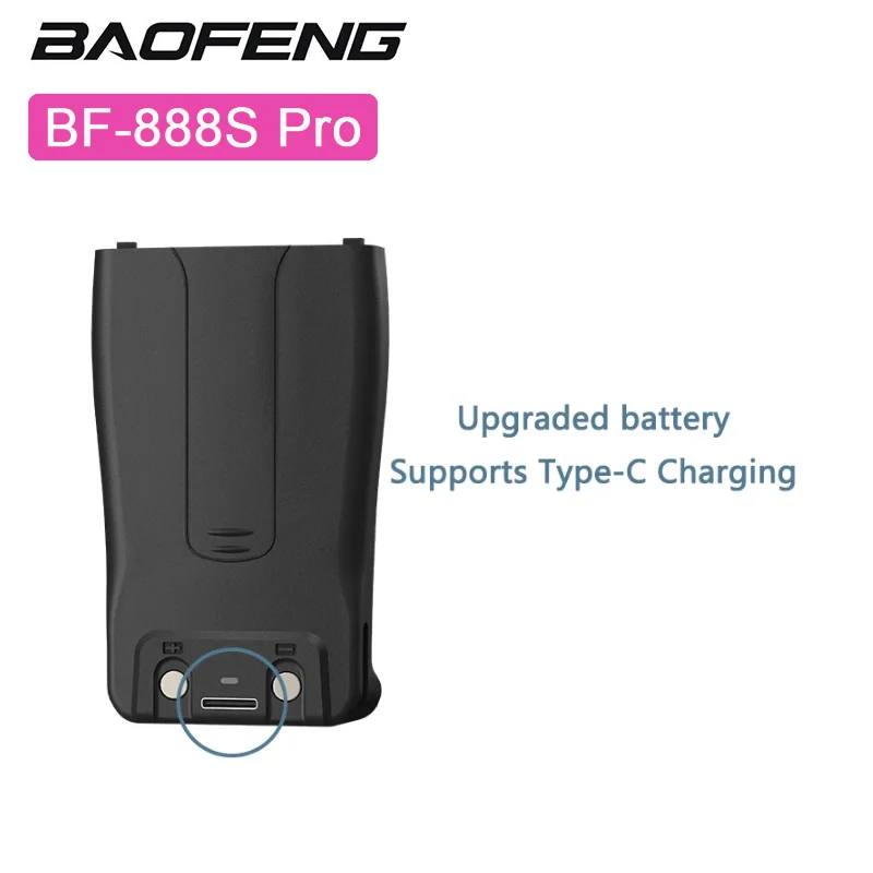 Baofeng BF-888S Pro Walkie Talkie Tipo-C Carregador Cópia de Frequência 1500mAh 5W UHF 400-470MHz 16CH BF888s Ham Rádios Transceptor CB