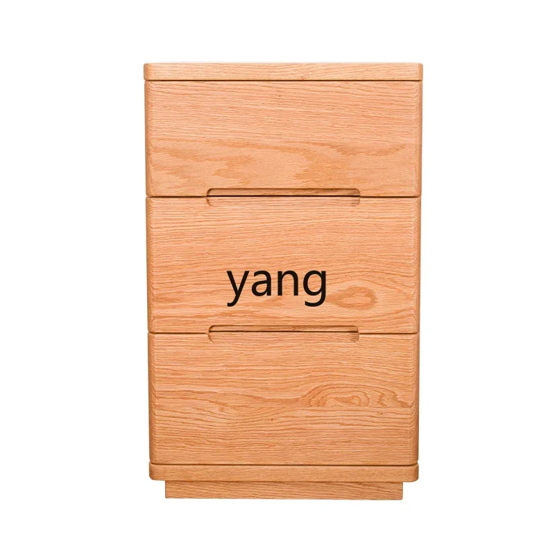 CX  all solid wood bedside table bedroom log color storage cabinet modern simple drawer cabinet