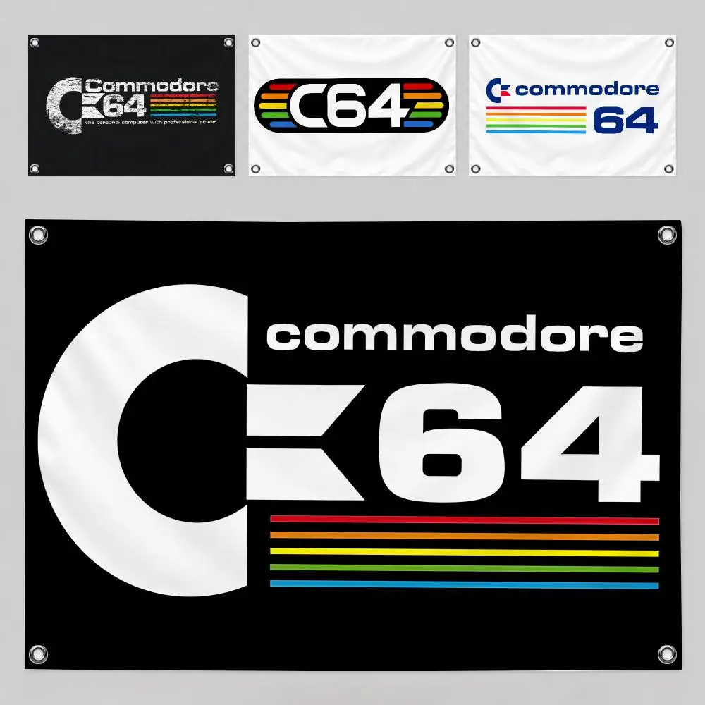Commodore 64 80s Retro Computer Classic Flags Home Yard & Garden Decor Banner - Indoor Outdoor Wall Hanging Flag