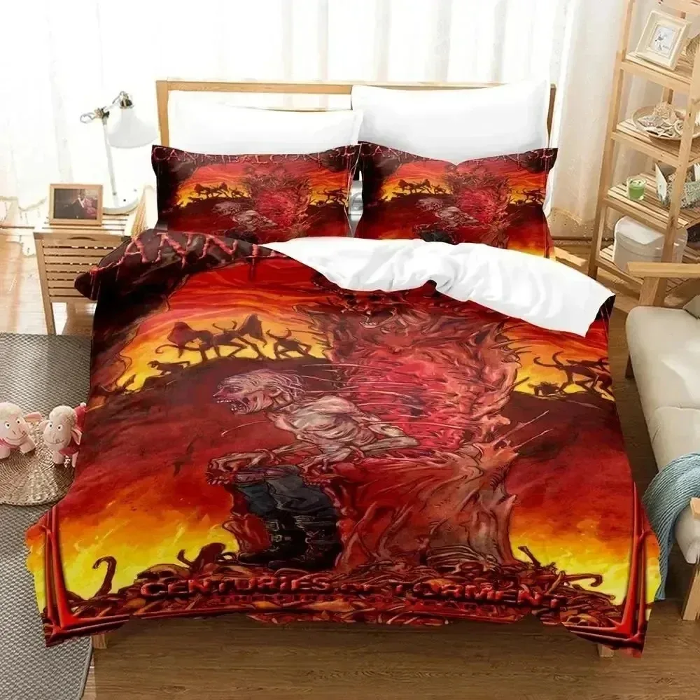 3D Print Cannibal Corpse Bedding Set Duvet Cover Bed Set Quilt Cover Pillowcase Queen Size Boys Adult Bedding Set