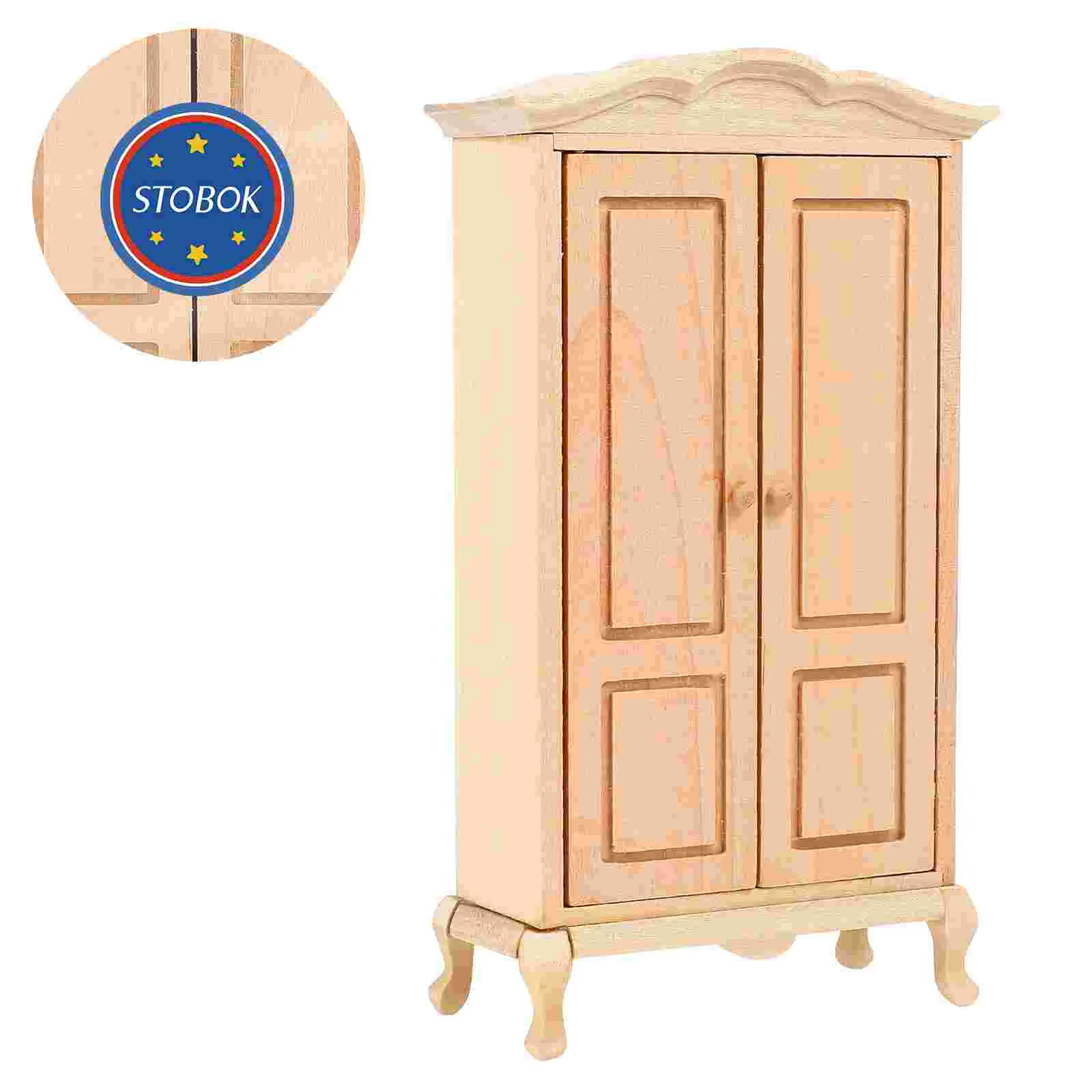 Wardrobe Model Toy House Cabinet Tiny Furniture Miniature 1: 12 Scale Decor Accessories Toys