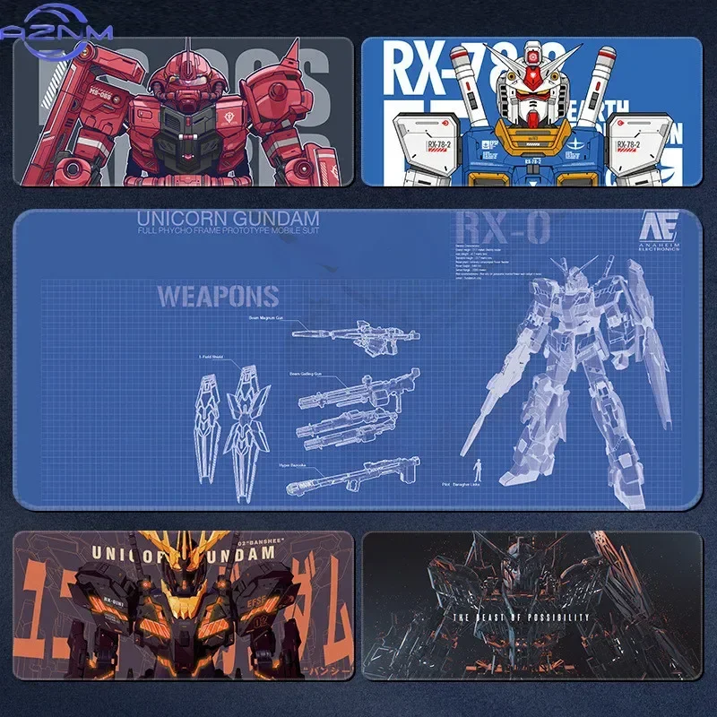 Multi-style Sci-Fi Mecha Blueprint Themed Large Mousepad, Rubber Non-slip Gaming Desk Mat, Waterproof Keyboard Table Protector f