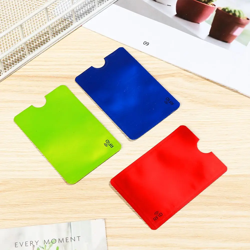 5PCS Cover Credit Cards Bank Safety Anti Thief Rfid Card Holder Blocking Aluminium