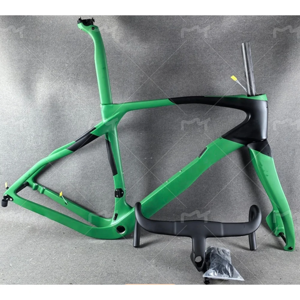 

Гравийная карбоновая рама велосипеда 2025, дорожная рама велосипеда, легкая карбоновая дорожная рама, комплект велосипедной рамы BSA T1100, зеленый цвет 909