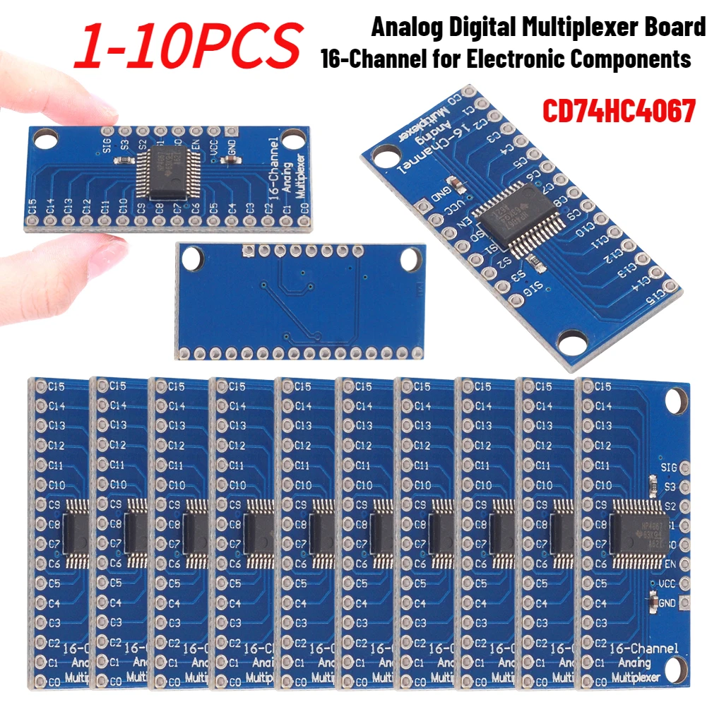 CD74HC4067 Analog Digital MUX Breakout Board CMOS Analog Digital Multiplexer Board Precise 16-Channel for Electronic Components