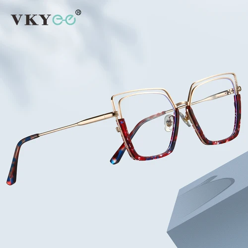 Imagen 2 del producto VICKY, gafas de lectura con luz azul para mujer, diseño personalizado, cuadrado geométrico, montura grande, prescripción personalizable