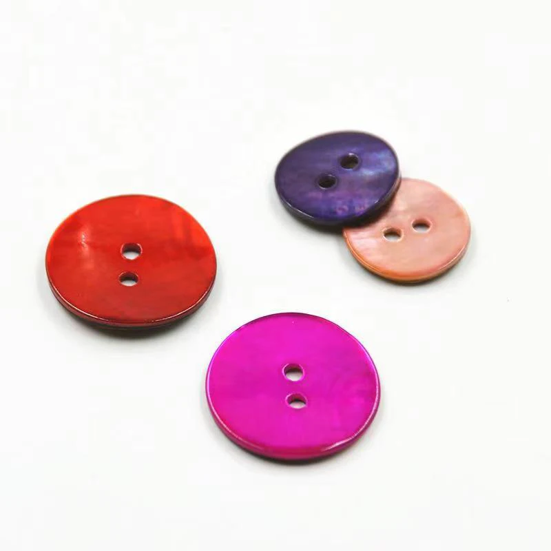 20pcs/lot Natural Shell Sewing Buttons Color Mother of Pearl Shell Round Buttons 2 Holes for Clothing DIY Garment Accessories