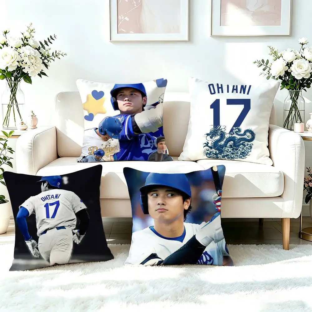 Baseball player Shohei Ohtani  Pillow Case Square Double-Sided Sofa Cushion Cover Bedroom Bedside Pillow