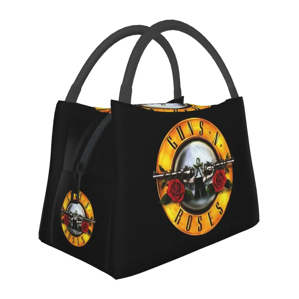 Guns N Rose Heavy Metal Steampunk Music Lunch Bags Insulated Bento Box Resuable Lunch Tote Picnic Bags for Woman Student Travel