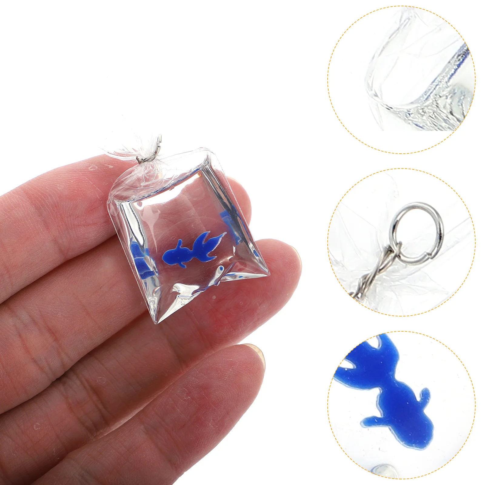 

10 Pcs Goldfish Hanging Decoration Jewelry Making Supplies Resin Bag Charms Findings for Keychain Fishcharms