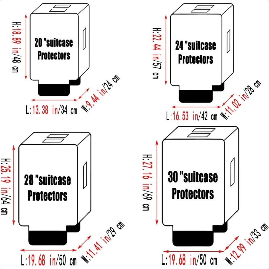 20 Inch Clear PVC Lage Cover 0.2mm Thick Lightweight Waterproof Dustproof AntiScratch Suitcase Cover Lage Covers for Suitcase T