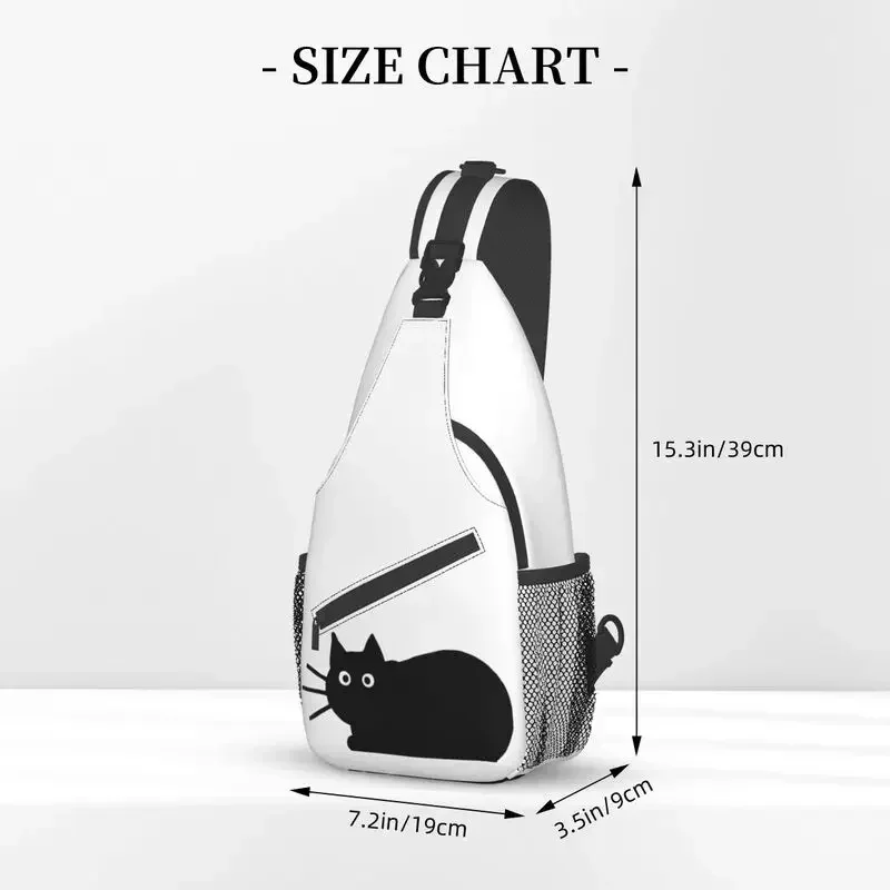 أزياء القطة السوداء Crossbody حبال حقيبة الظهر الرجال حقائب الكتف الصدر للسفر