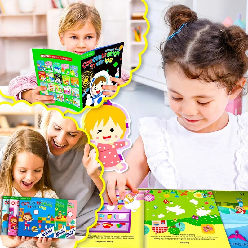 Montessori Spielzeug Cartoon Aufkleber Bücher Fokus auf Potenzial Entwicklung Bildung Aufkleber Spielzeug für Kinder 3-6Y – Detail 3