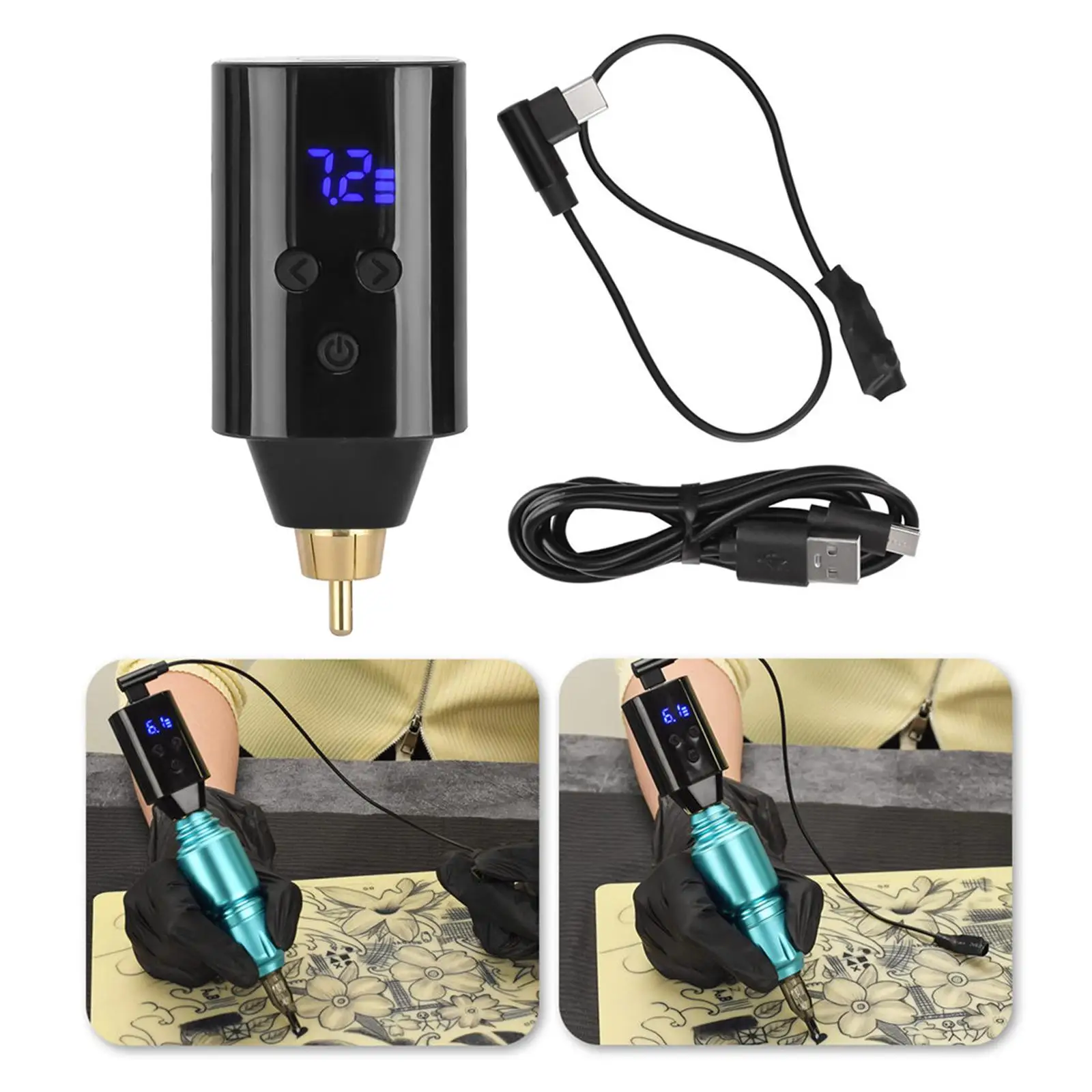 مزود طاقة، RCA، صغير، شاشة رقمية، قابلة لإعادة الشحن 1500 مللي أمبير في الساعة مع مفتاح تحكم محمول لآلة القلم للأدوات