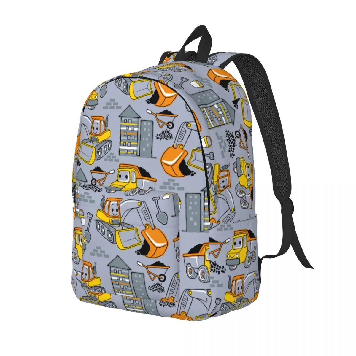 Cartoon Excavator Backpack for Boys Construction Vehicles Cartoon for Kids Schoolbag Bookbag Daypack