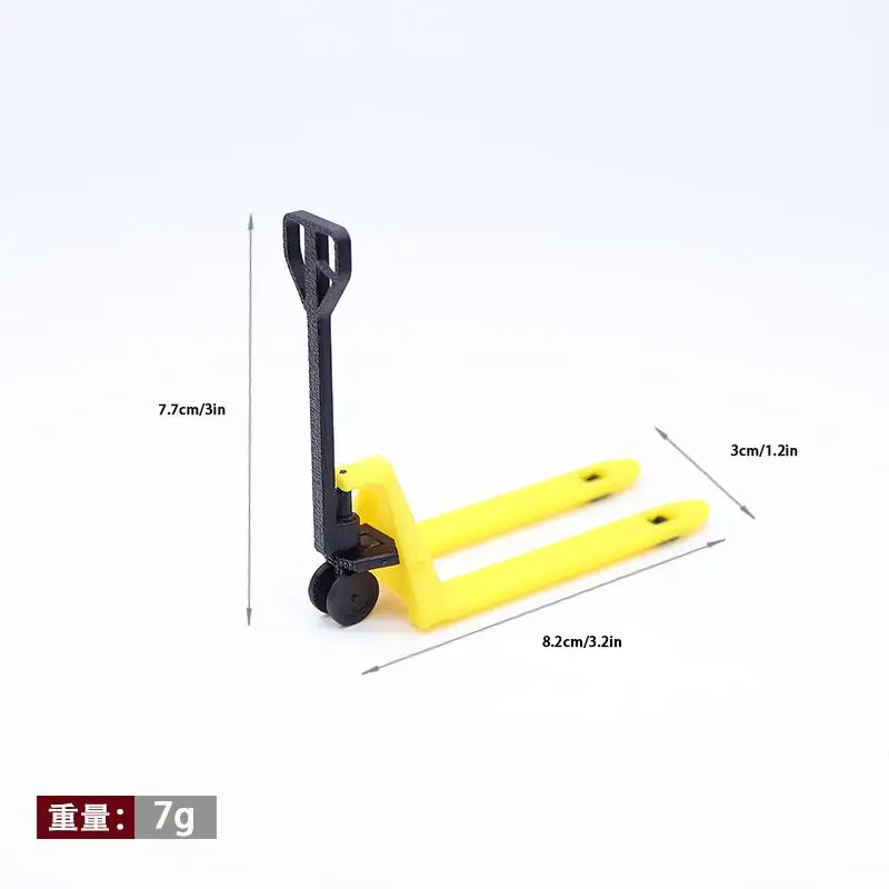 2 Stück 1/12 Puppenhaus Essen und Spielszene Miniatur-Gabelstapler Mini-Simulations-Transporter-Set mit Ablage für Kinder Geschenk-Spielzeug