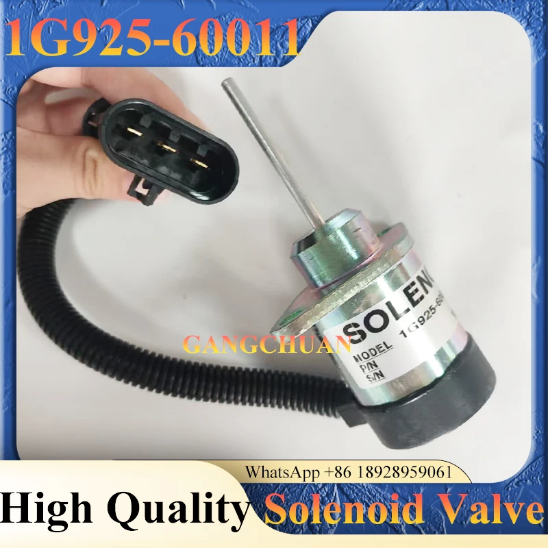 Excavator Engine Parts Shutoff Solenoid 12V 1G925-60010 1G925-60011 Stop Solenoid