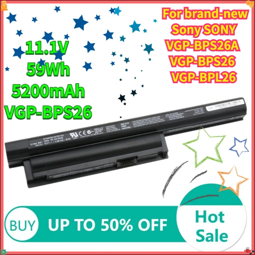 

11.1V 59Wh 5200mAh VGP-BPS26 Battery For brand-new Sony SONY VGP-BPS26A VGP-BPS26 VGP-BPL26 Laptop Battery