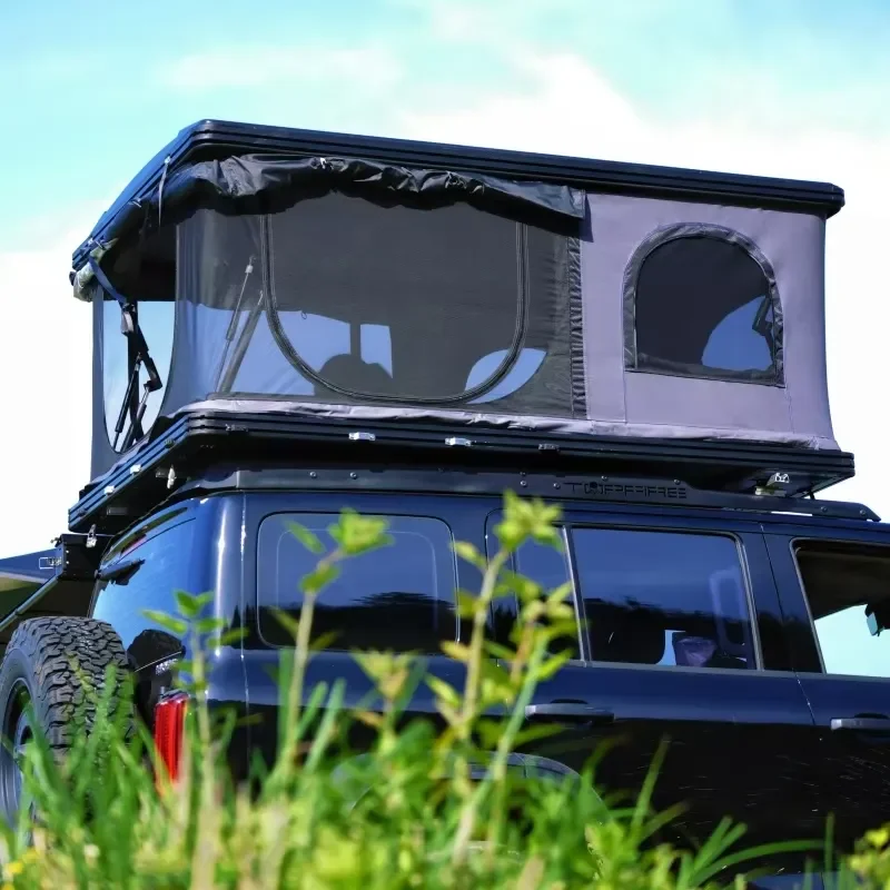 2026 Large Space Hard Shell Roof Top Tent ABS Foldable Waterproof Oxford Fabric One Bedroom Four-season Double Layer Car Tent