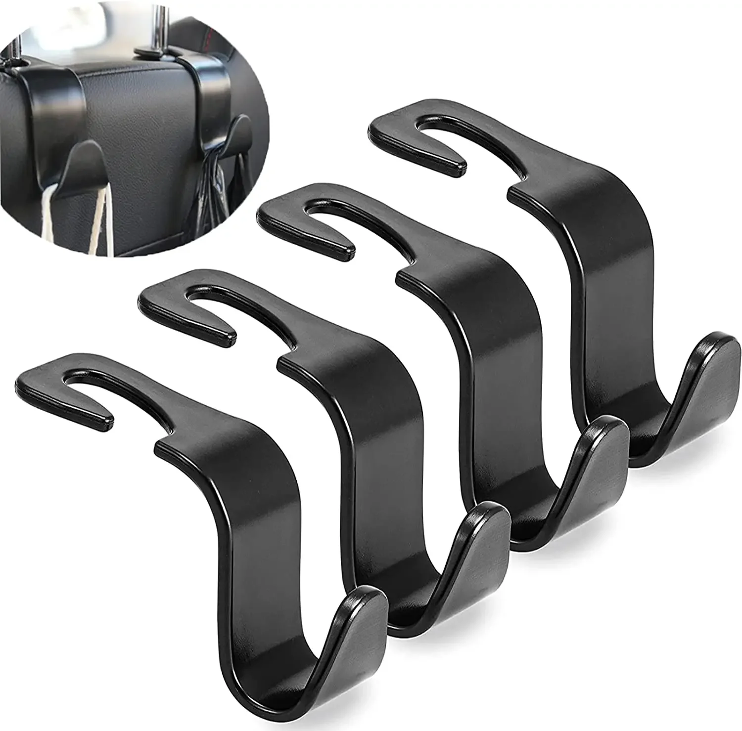 

4 упаковки крючков для сумок, автомобильные зажимы, органайзер на подголовник переднего сиденья, держатель для автозастежек, вешалки для хранения автомобиля, аксессуары для интерьера