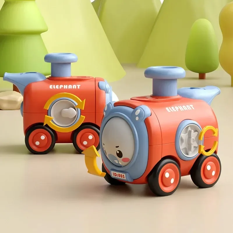 เด็ก Inertial ของเล่นกด Falling Face เปลี่ยนนกหวีดรถไฟของเล่นกดเลื่อนรถไฟแรงเสียดทานของเล่นรถเด็กของขวัญของเล่น