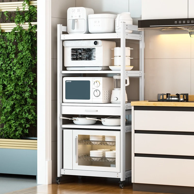 

Microwave oven floor-to-ceiling kitchen shelf multi-layer adjustable storage aluminum alloy home appliance rack oven