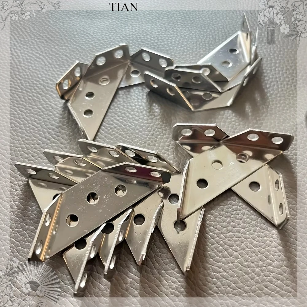 TIAN    10 Sets Stainless Steel Corner Connector, Right Angle Thickened Brackets, Laminate, Furniture, Cabinet Hardware