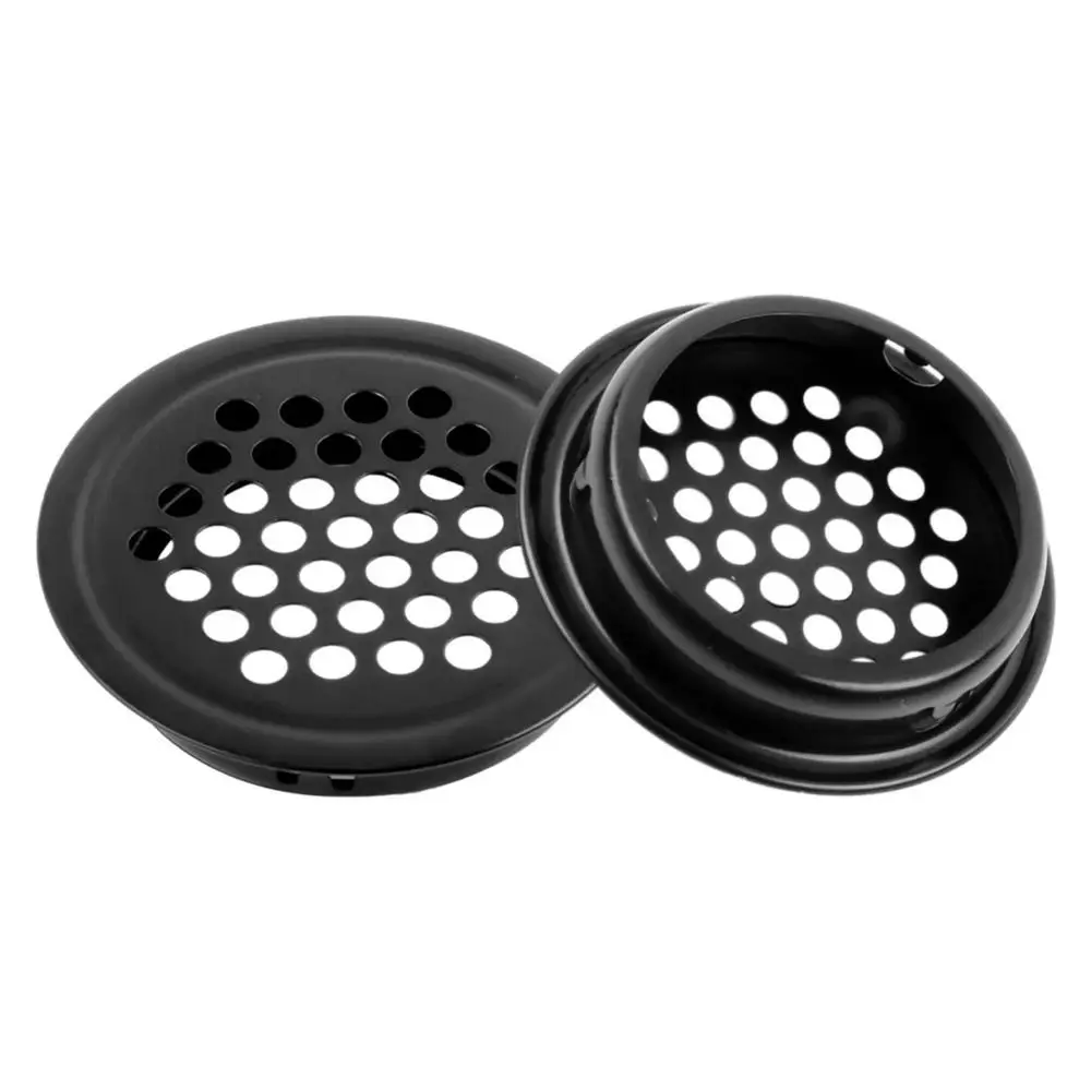 50 pcs 35mm Air Vent Holes Round Dustproof Ventilation Grilles Cover Black Stainless Steel Mesh Hole Shoe Cabinets