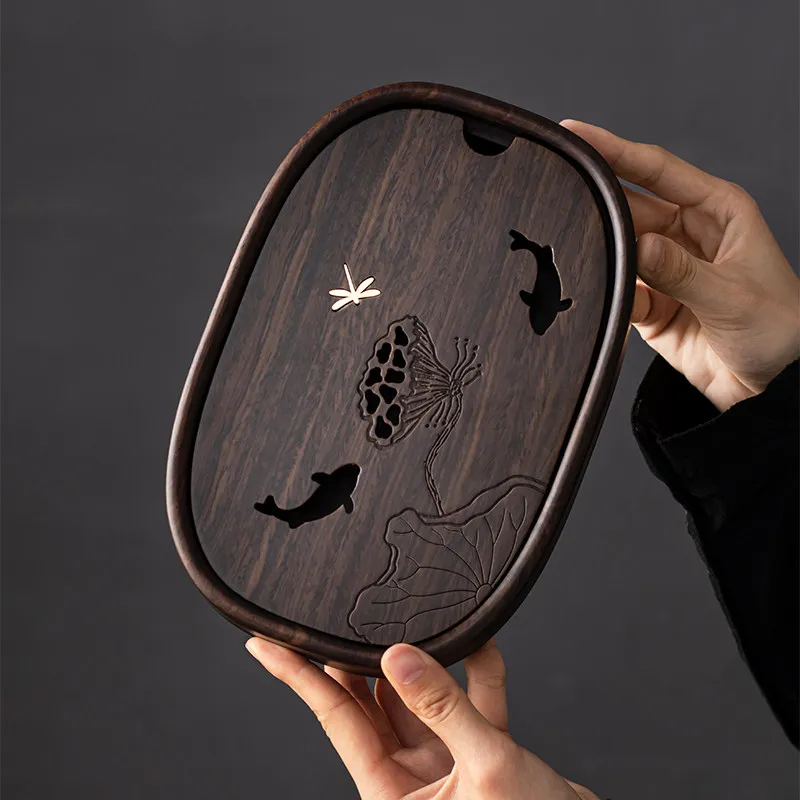 Plateau à thé de cérémonie chinoise en bois, accessoires décoratifs de luxe, plateau à thé pour l'hôtellerie, plateaux irréguliers, produits pour la maison.