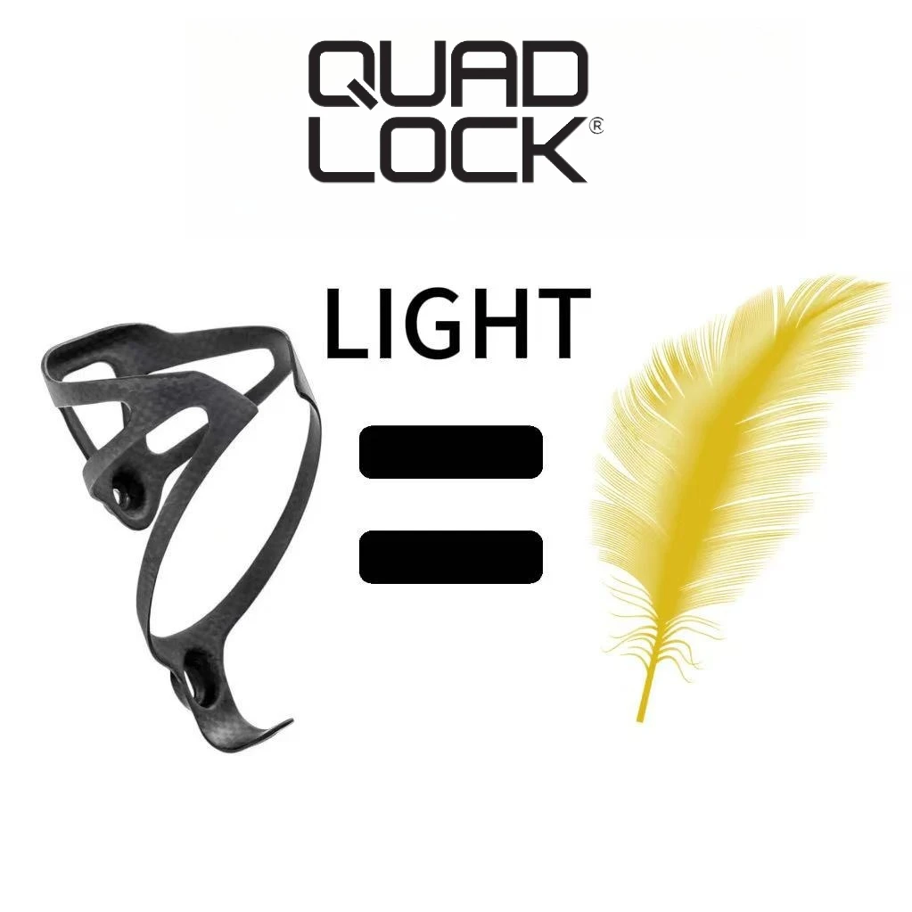 

QUAD LOCK Carbon Fiber Bicycle Water Bottle Cage MTB Road Bike Water Bottle Holder Cages, Matte Black, Weight (16±2g)