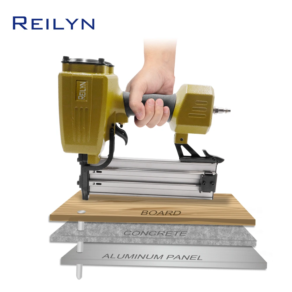 Reilyn Air Concrete Nailer ST64C Concrete Steel Nail Gun for 18-64mm Steel Nails Pneumatic Nailer for Concrete