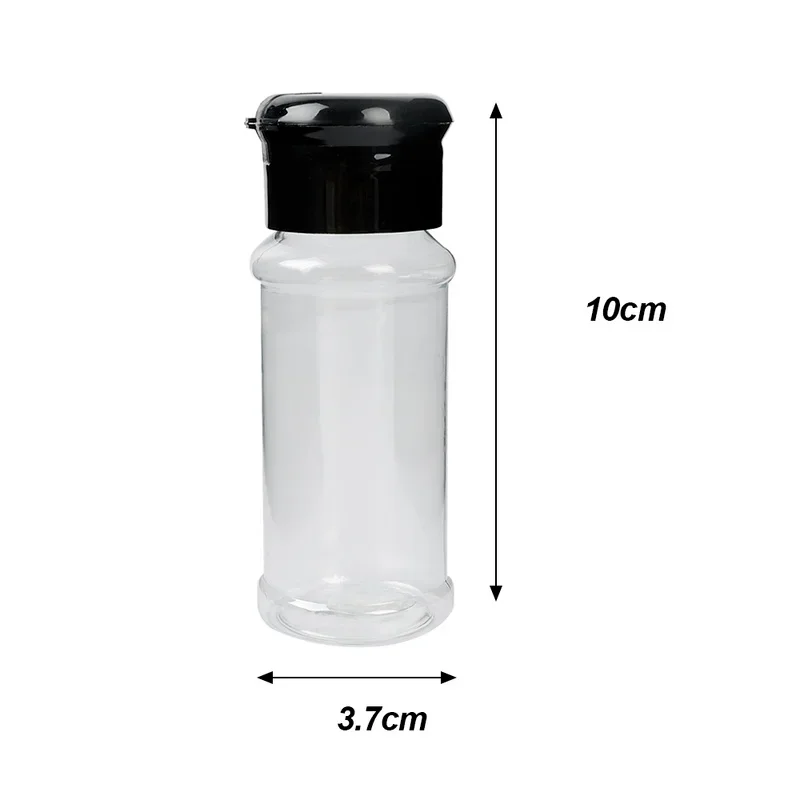 100ml Clear Spices Bottle Salt Pepper Shakers Plastic Barbecue Seasoning Jars Condiment Box Kitchen Gadgets Powder Storage Can