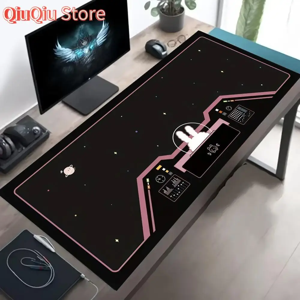 Coelho bonito jogo mouse pad playmat mouse grande mousepad xl gaming borracha bloqueio monitor mesa portátil tapete computador gamer trabalho escritório