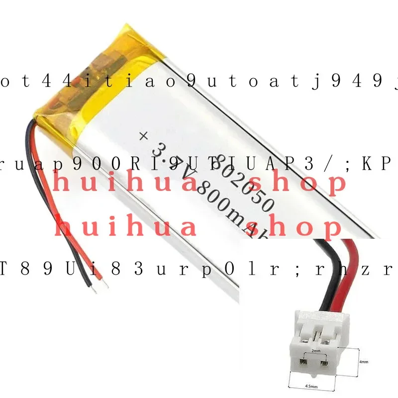 For 50Pcs Rechargeable 3.7V 800Mah 802050     Li-Polymer Li Lipo Battery Jst-Ph 2Pin 2.0 JM