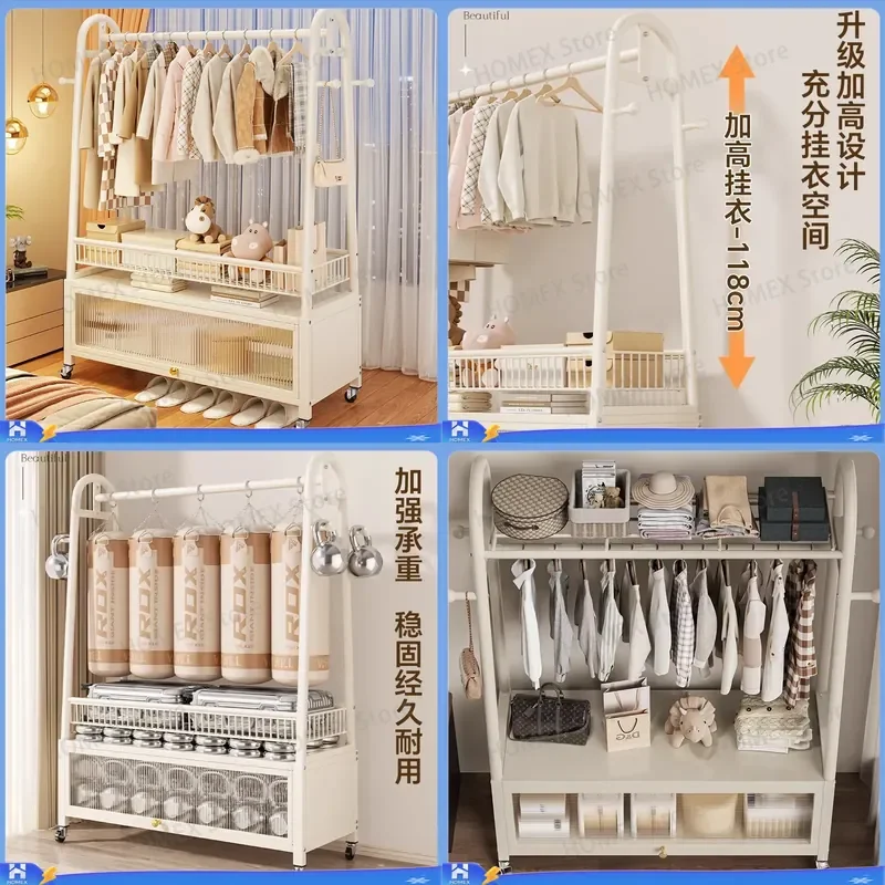 Wall-mounted clothes hanger - Floor-standing indoor home simple coat rack - Luxury and practical movable clothes rack