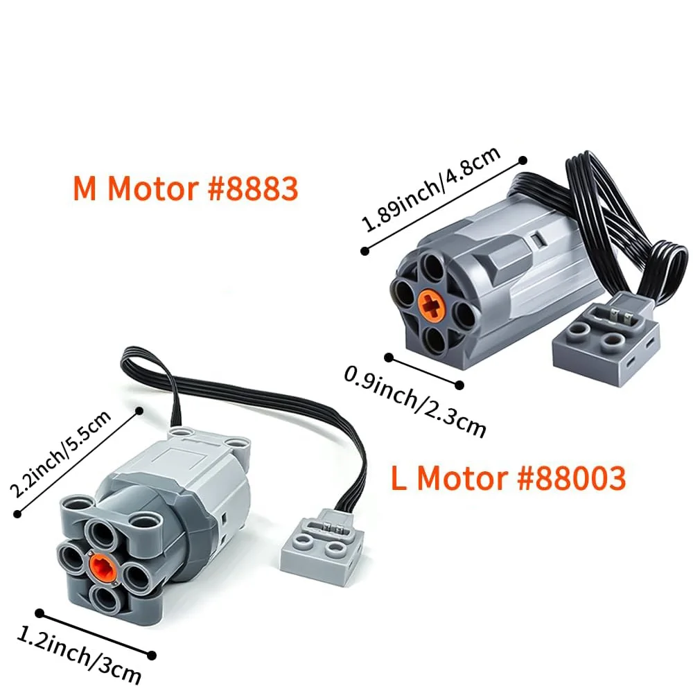 Ensemble de moteurs M/L/XL avec télécommande à 8 canaux, avec boîtier de batterie de programmation par application pour blocs de construction compatibles techniques, bricolage