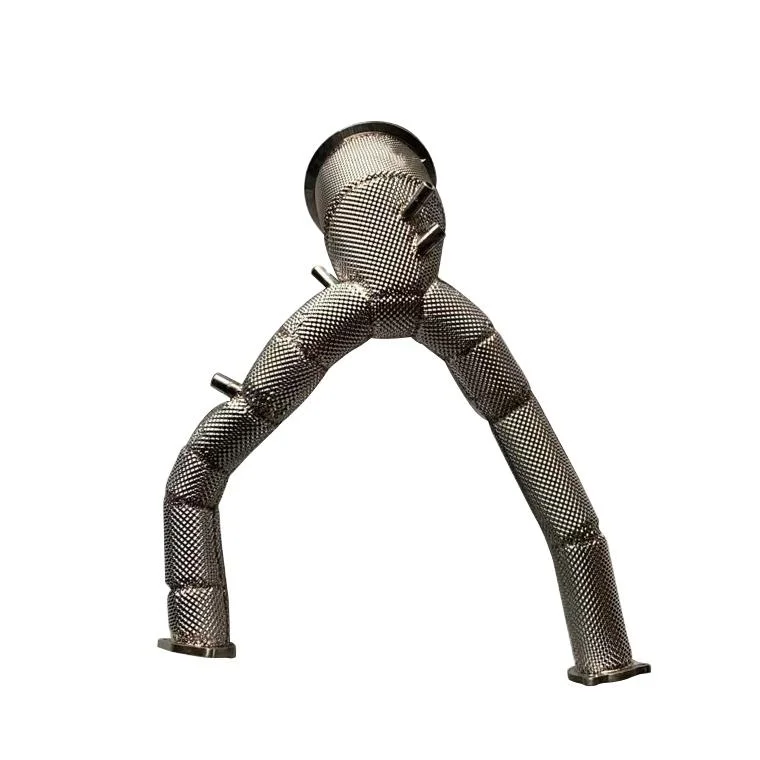 For DEX Stainless Steel With Heat Shiled High Flow Exhaust Down Pipe for 2019-2023 Audi A6/A7 C8 3.0T