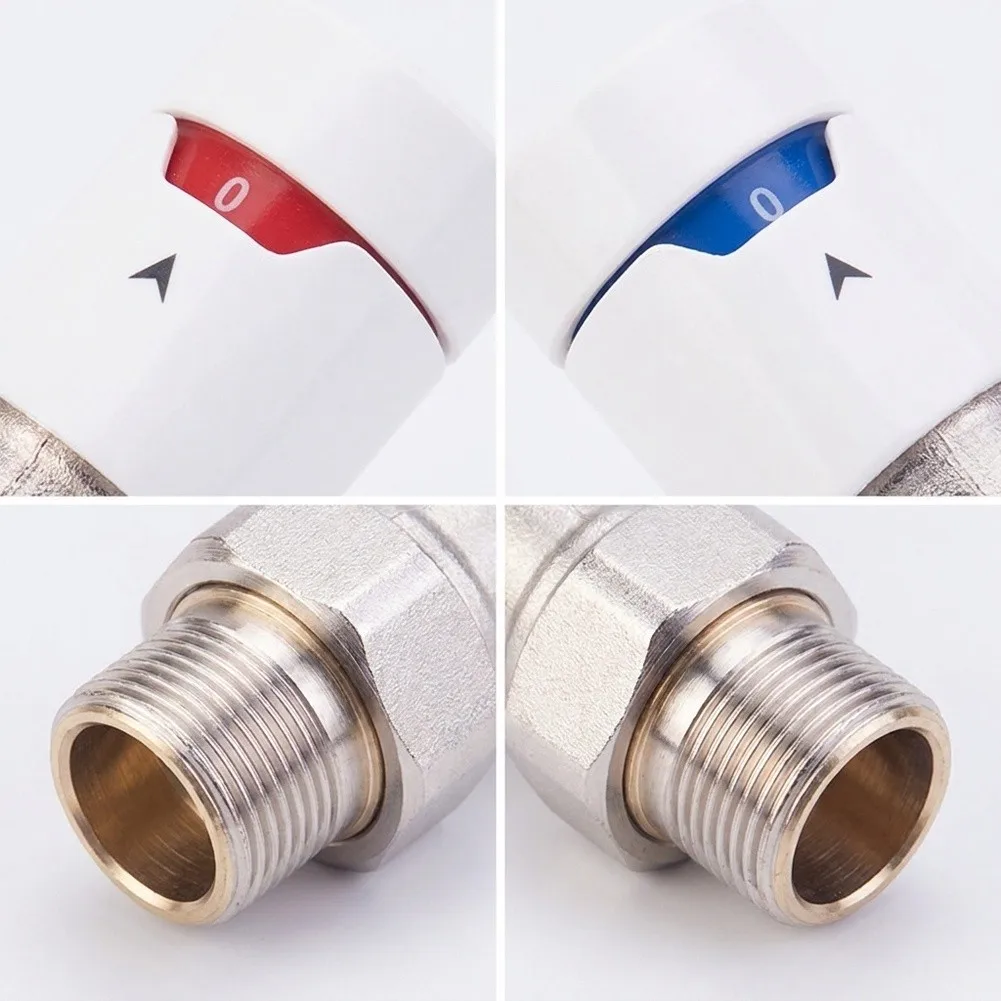 2pcs Brass Angle Manual Temperature Control Valve DN15 For Radiator Heating System Temperature Control Water Heater Parts