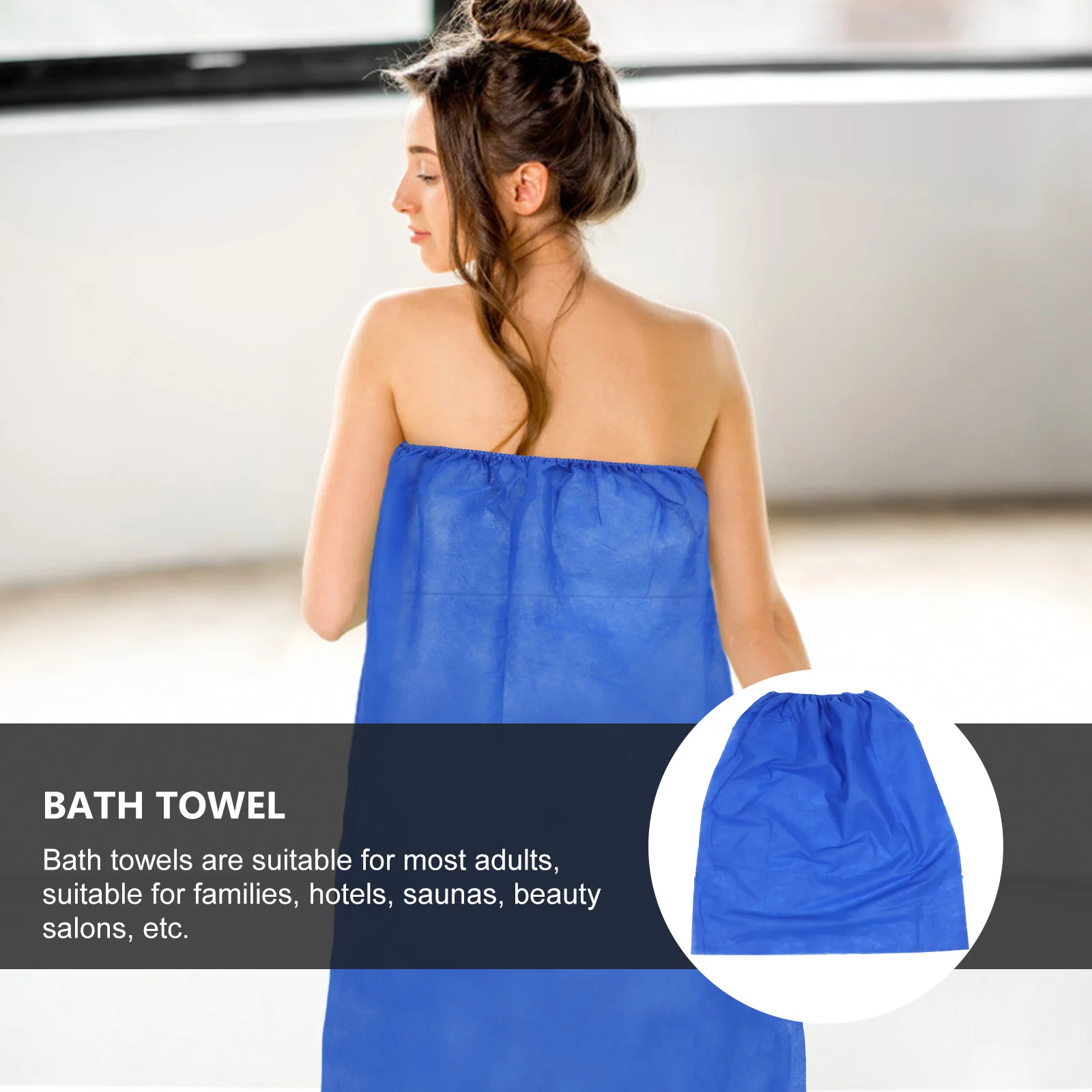 Disposable Non Woven Fabric Bath Skirt Simple Beauty Shop Customer Skirt (Blue) 10Pcs Disposable Bath Towel